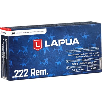 LAPUA .222 REM (5,7X43) MEGA 55Grs