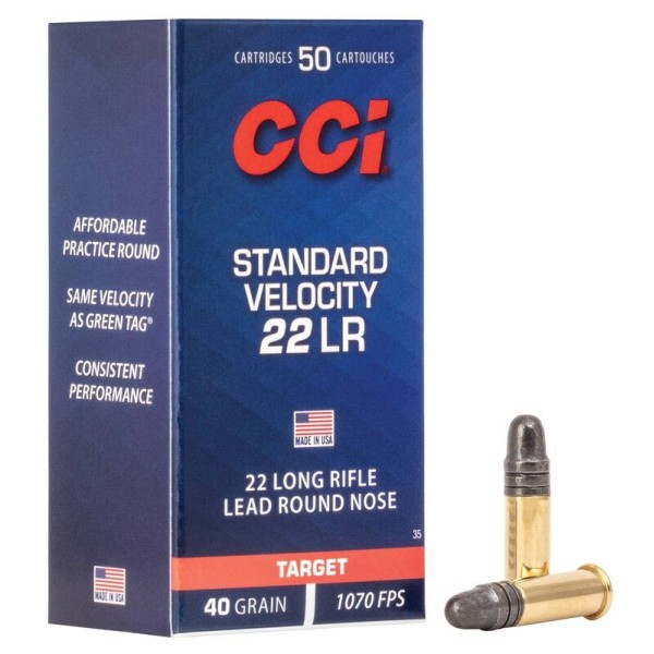 MUNITION CCI .22 LR STANDARD VELOCITY 40GR LRN