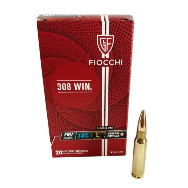 FIOCCHI 308 WIN LL FMJ 147grs