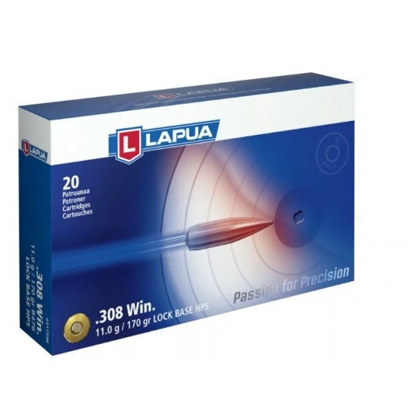 LAPUA 308 Win FMJBT Lock Base 170grs