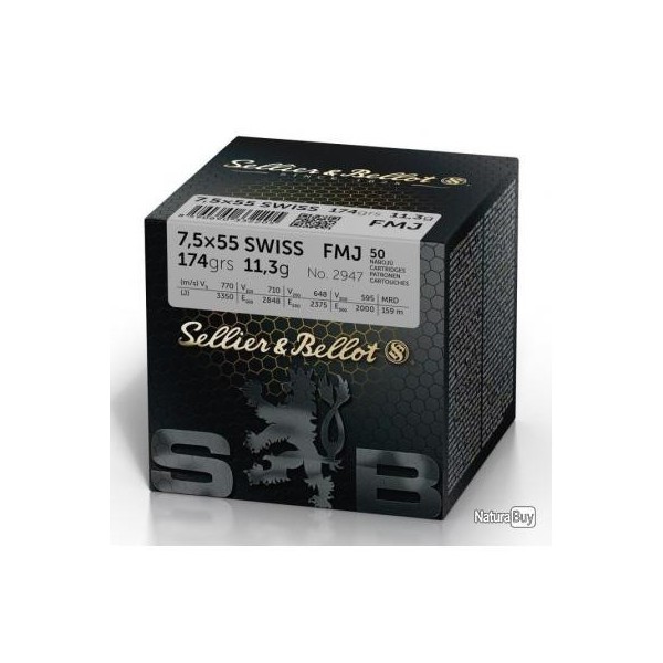SELLIER&BELLOT 7.5x55 SWISS FMJ 174gr