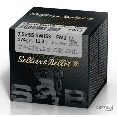 SELLIER&BELLOT 7.5x55 FMJ 174gr BULK