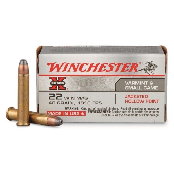 WINCHESTER 22 Win. Mag. HP 40grs