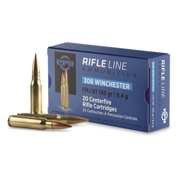 PPU 308 Win FMJ BT 145grs