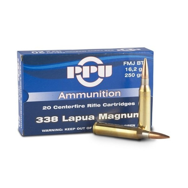 PPU 338. Lapua Mag FMJ BT 16.2g 250gr 